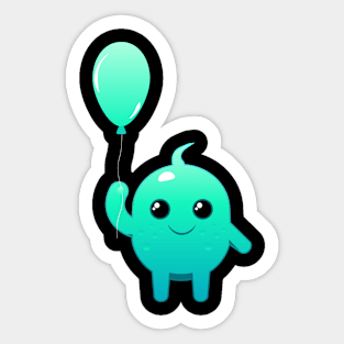 Holding a balloon, Burntboo Sticker